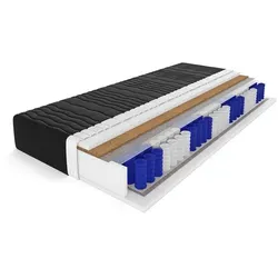 Deine Möbel 24 Taschenfederkernmatratze H4, 120x200 cm, Schwarz, atmungsaktiv - Hochwertige Taschenfederkernmatratze mit 7 Zonen und Kokosfaser für optimale Körperanpassung. Ideal für einen erholsamen Schlaf, besonders geeignet für Allergiker und für jede Jahreszeit.