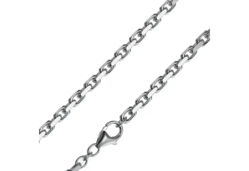 trendor Kette ohne Anhänger – Massive Silberkette für Männer - Hochwertige Kette aus poliertem Sterlingsilber 925, 4,5 mm breit, mit sicherem Karabiner-Verschluss und diamantiertem Ankermuster, Made in Germany, inklusive Mikrofaser-Pflegetuch.