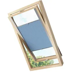 KS Handel 24 Dachfensterplissee Faltrollo Thermo verdunkelnd für Velux C01 Blau - Hochwertiges Rollos für Velux Fenster, idealer Sichtschutz mit einfacher Montage und stufenloser Positionierung für optimale Lichtregulierung.