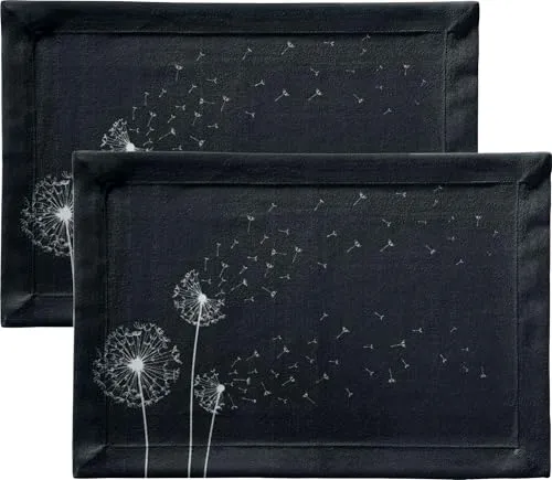 Erwin Müller Tischset Pusteblume 2er-Pack schwarz-weiß Größe 35x50 cm