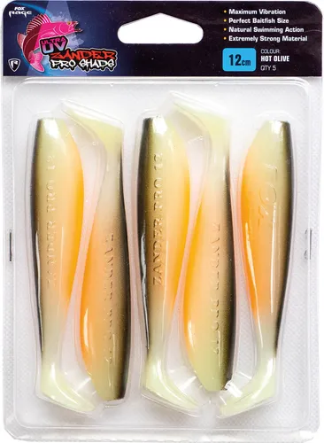 Fox Rage Zander Pro Shad UV Hot Olive Set 5Stk 12cm