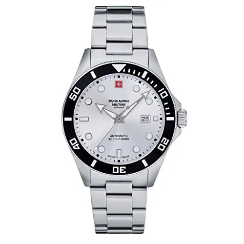 Swiss Alpine Military Herren Uhr Automatik 7095.2132SAM - Armbanduhren für Herren mit robustem Edelstahlarmband und leuchtenden Zeigern für optimale Ablesbarkeit, ideal für Abenteuer und den Alltag.