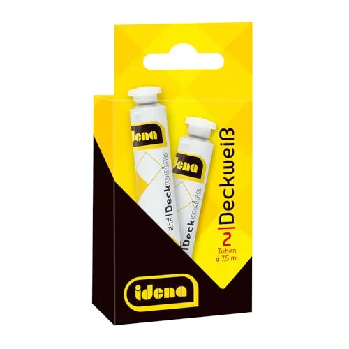 Idena 623026 - Deckweiß, 2 Tuben a 7,5 ml, hochdeckend