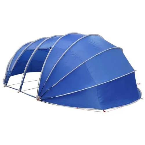 vidaXL Poolzelt Kuppel Blau 640 x 432 x 205 cm, Garten- und Terrassenzelt, wasserfeste Abdeckung für Pool, einfach aufzubauen, windfest für den Sommer