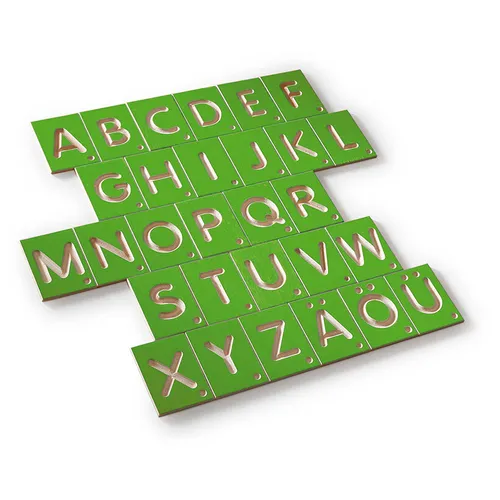 Lernspiel Großbuchstaben ABC - Alphabet Lesen und Schreiben Lernen für Kinder - Lernspiel für Kinder von 5-7 Jahren, aus hochwertigem Holz, fördert das Lesen und Schreiben mit Großbuchstaben.
