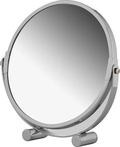 Testrut Vergrößerungsspiegel Testrut Kosmetikspiegel – Doppelter Nutzen - Eleganter Standspiegel mit verchromtem Rahmen, drehbar für Normal- und 3-fach Vergrößerung. Ideal für Rasur oder Make-up, kompakt und perfekt für Reisen. Maße: ca. 18,5 x 19 x 4 cm.