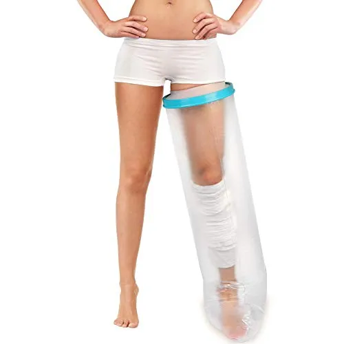 Yosoo Health Gear Wasserdichte Beinschutz Duschüberzug für Erwachsene, Gips und Verband Schutz zum Duschen und Baden, Hygienepflege Wasserdichte Schutzhülle