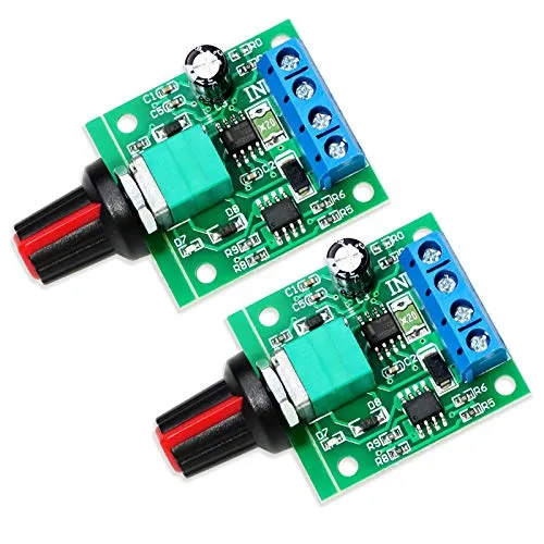 WayinTop 2Stücke PWM Motor Drehzahlsteller DC 1,8V 3V 5V 6V 12V 2A 1803BK Einstellbarer Geschwindigkeitsregler Niederspannungs Steuerungsmodul Kontroller mit Knopf