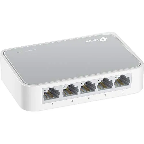 TP-Link TL-SF1005D 5-Port Fast Ethernet-/Netzwerk-/LAN Switch (10/100Mbit/S, Automatische Geschwindigkeits- und Duplexanpassung, Plug-und-Play, Auto-MDI/MDIX, lüfterlos) Weiß