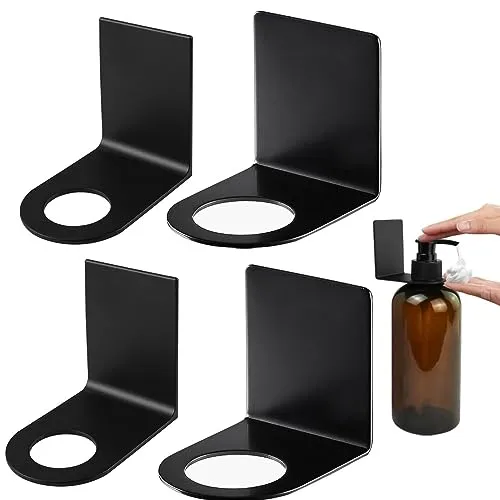 Spender Halter,4 Stück Seifenspender Halter 27mm/33mm Wandhalterung Seifenspender Wandbefestigung Edelstahl Wand Shampoo Halter Badezimmer Zubehör Regal für Küche, Bad, Lotion, Spühlmittel