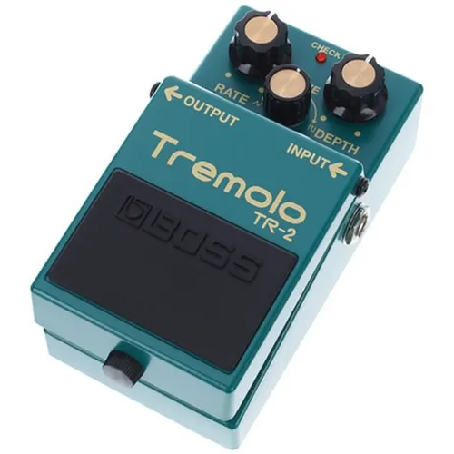 Boss TR-2 Tremolo Effektpedal - Effektgeräte für Gitarre & Bass, bietet klassische Tremolo Effekte in einem kompakten, benutzerfreundlichen Design mit Reglern für Wave, Rate & Depth.
