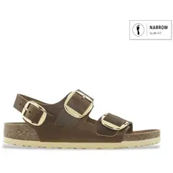 Birkenstock Milano 1024067 Braune Ledersandalen für Damen (38) - Wanderschuhe mit maximalem Halt und stabiler Passform. Die elegante Big Buckle-Schnalle macht diese Sandale zum stilvollen Begleiter für Alltag und Freizeit.
