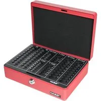 HMF 208 Geldkassette Euro-Münzzählbrett 25 x 18 x 9 cm Rot