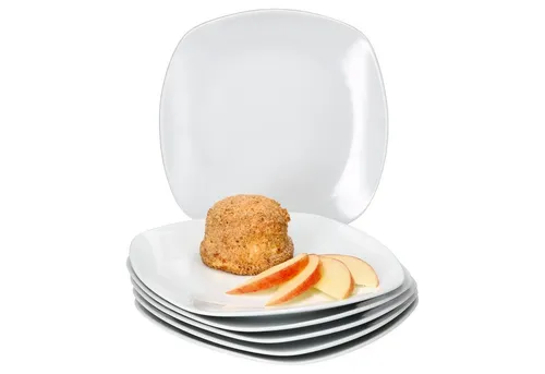 MamboCat Frühstücksteller 6er Set Lotta - Elegante Kuchenteller aus Porzellan - Frühstücksteller im modernen Design, ideal für stilvolle Anlässe. Robust, spülmaschinen- und mikrowellengeeignet, perfekt für Zuhause oder Gastronomie.