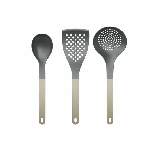 Rosti Küchenhelfer-Set New Optima 3-tlg. - Kochlöffel & Pfannenwender aus Nylon - Küchenutensilien Set mit 3 Teilen, hitzebeständig und ideal für die sanfte Zubereitung von Speisen ohne Kratzer in Kochgeschirr.