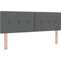 vidaXL Kopfteil Dunkelgrau mit Knopfheftung 140 cm – 2er Set - Stylisches Kopfteil in Dunkelgrau, ideal für moderne Schlafzimmer. Mit stabiler Holzstruktur, höhenverstellbar und einfach zu montieren. Perfekter Komfort und elegantes Design für entspannte Nächte.