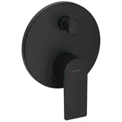 hansgrohe Rebris E Fertigmontageset 72468670 - Armaturen für Unterputz Wannenarmatur, mattschwarz, mit einstellbarer Temperaturbegrenzung und automatischer Rückstellung für höchsten Komfort.