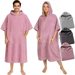 CalmyBEACH Frottee Badeponcho für Damen und Herren - 100% Baumwolle, Altrose S/M - Ideal für Strand und Pool: Der kuschelige Frottee Badeponcho aus 100% Baumwolle mit Kapuze sorgt für Wärme und Komfort nach dem Baden. Praktisch und stylisch für Erwachsene!