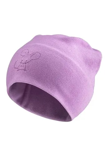Sterntaler Beanie mit Stickmotiv Maus für Mädchen Winter - Baby und Kinder Mütze aus feiner Strickware - puderrosa, 39
