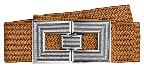 Caspar GU328 Damen Stretch Taillengürtel mit Metallschließe - Damen-Gürtel mit elegantem Design, breitem elastischem Material für hohen Tragekomfort und vielseitige Stylingmöglichkeiten, ideal für Sommeroutfits.
