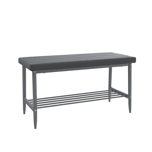 Vicco Sitzbank Grand, Esszimmerbank in Grau, 85 x 35 cm - Esszimmer Sitzbank mit gepolstertem Sitz und ergonomischem Design, perfekt für kleine Räume und in verschiedenen Ausführungen erhältlich.
