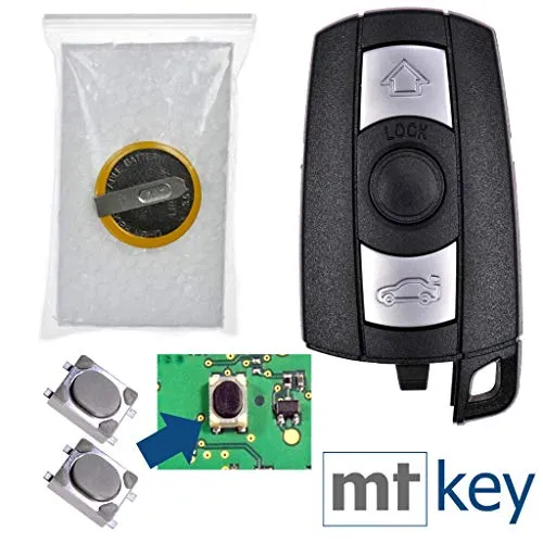 BMW Autoschlüssel Funk Fernbedienung Gehäuse 3 Tasten + Akku - Hochwertiges Aftermarket Gehäuse für BMW-Funkautoschlüssel. Einfacher Austausch ohne Verklebung, inklusive Akku und Mikrotastern. Ideal für viele BMW-Modelle.