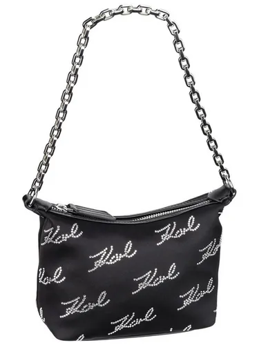 Karl Lagerfeld Handtasche K/Evening Mini SHB Signatures - Schwarz - Stylische Abendtasche von Karl Lagerfeld, gefertigt aus strapazierfähigem Polyester und Kunstleder. Ideal für elegante Anlässe und bietet ausreichend Platz für Essentials.