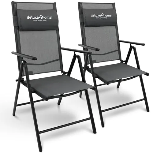 deluxe4home® 2er Set Klappbare Gartenstühle