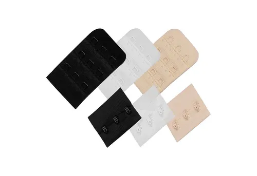 maDDma BH-Träger-Clips 3 Paar BH-Verschluss 40 mm 3 Reihen Dessous Kurzwaren Farbwahl, Farbmix