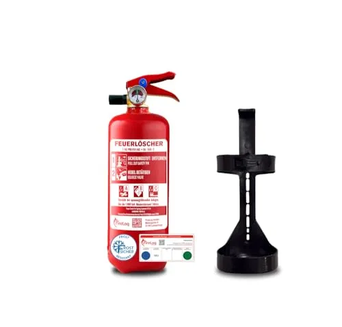 FireLoq 1kg Pulver Feuerlöscher für Brandklasse ABC