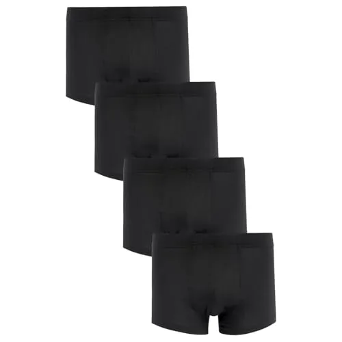 NEXT Essential Hipster-Boxershorts für Herren, 4er Pack in Schwarz - Herren-Boxershorts in modernem Hipster-Stil, aus 95% Baumwolle für ultimativen Komfort. Ideal für jeden Anlass und in den Größen XS bis XXL erhältlich.