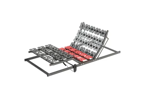 TerraMed T-Flex De Luxe elektrischer Tellerlattenrost - Lattenrost mit motorisierter Verstellung für Kopf- und Fußteil, 55 flexible Tellermodule für ergonomischen Liegekomfort und individuelle Anpassung.