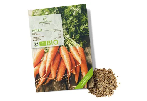 Growgreens Gemüsesamen BIO Karotten Samen (Early Nantes) - Möhren Saatgut (500 Korn), Gemüse