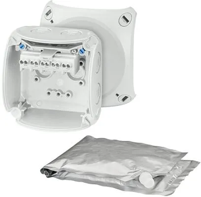 Hensel 62000097 Abzweigdose halogenfrei - Witterungsbeständige Kabelbox, ideal für ungeschützte Außeninstallationen, mit abnehmbarem Deckel für einfache Nachinstallationen und Prüfungen.