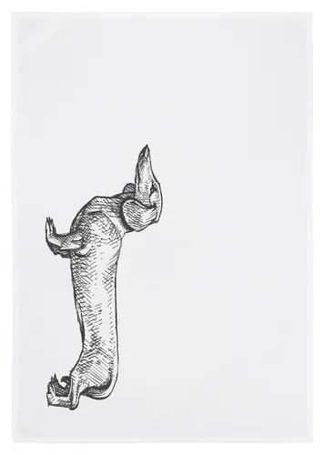 Geschirrtuch, Küchentuch DACKEL weiß | Siebdruck 17;30 HAMBURG