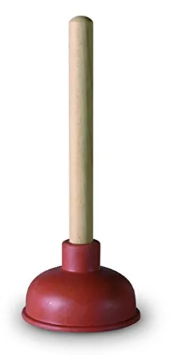 Anzapack 853914S Abflussreiniger aus Gummi mit Holzgriff