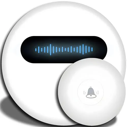 Retoo Funkklingel Kabellose Türklingel, 38 Klingeltönen, 4 Lautstärkestufen, 180m Reichweite, IP68 Wasserdicht, Türklingel mit Funkreichweit, Hausklingel, Gartenklingel, Drahtlos, Weiß