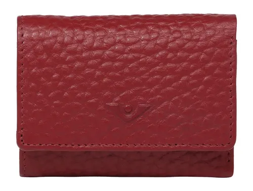 VOi Hirsch Alessia Wallet - Dunkelrote Leder Geldbörse - Elegante Portemonnaie mit RFID Blocker, Platz für 10 Karten und praktischen Einkaufswagenchip, ideal für den Alltag.