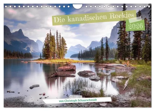 Die kanadischen Rockies Wandkalender 2026 DIN A4 quer - Hochwertiger Fotokalender mit 12 beeindruckenden Landschaftsaufnahmen, ideal für jedes Zuhause. Robuste Spiralbindung sorgt für einfache Handhabung und Aufhängebügel für eine platzsparende Aufbewahrung.