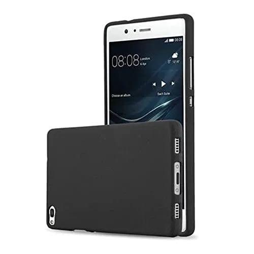 Cadorabo Hülle kompatibel mit Huawei P8 Schutzhülle TPU Silikon Case Frost Design Slim Kratzfest Weiche Gummi mit Rundumschutz Case Hülle für Huawei P8 in Schwarz