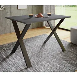 VCM Premium Holz Esstisch Xona X - Weiß - Esstisch in zeitlosem Design mit stabilem Fußgestell und pflegeleichter Holzstruktur-Nachbildung. Ideal für Esszimmer oder Küche, Maße: H. 76 x B. 140 x T. 50 cm.