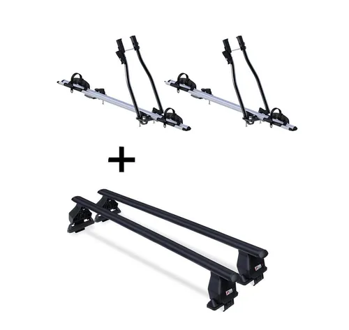 VDP Dachträger Set für VW Polo V (2009-2017) mit 2x Fahrradträger - Gepäckträger Set für VW Polo V 5Türer, inklusive 2x SAGITTAR Fahrradträger für sicheren Transport. Ideal für Fahrräder bis 51 mm Reifendicke, einfach zu montieren und abschließbar.