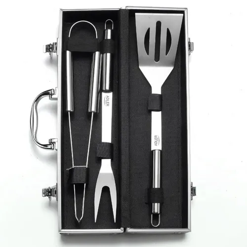 Adler AD 6729 Edelstahl-Grillbesteck – Set im Aluminiumkoffer