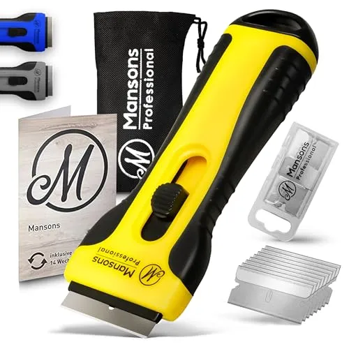 Mansons Profi Glasschaber mit 15 Ersatzklingen von Mansons