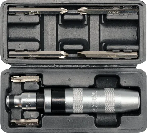 TRIZERATOP Bit-Schraubendreher Handschlagschrauber, Schlagschraubendreher Cr-V + 6 Bits, (Handschlagschrauber, Schlagschraubendreher Cr-V + 6 Bits, Handschlagschrauber, Schlagschraubendreher Cr-V + 6 Bits)
