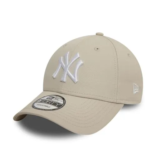 New Era New York Yankees 9Forty Cap - Beige Weiß, Verstellbar - Stylische Baseball-Cap für Fans der New York Yankees | Hochwertiges Material mit gebogenem Schirm und gesticktem Teamlogo | Einheitsgröße mit verstellbarem Verschluss für optimalen Tragekomfort