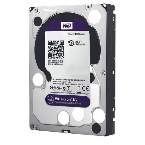 WD Purple 2TB Festplatte WD20PURZ - Interne HDD mit 2TB Speicher, ideal für Überwachungsanwendungen, ausgestattet mit Hot Swap und Temperatursensor für optimale Leistung.