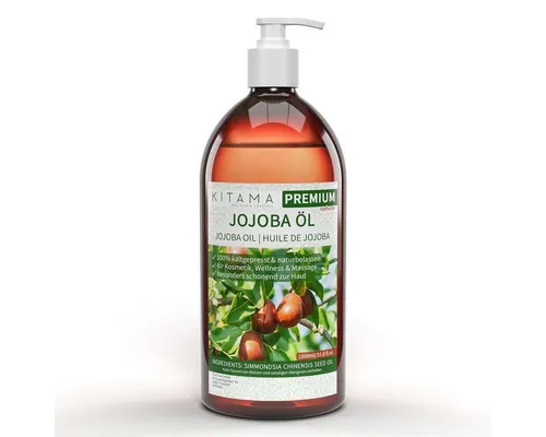 Jojobaöl kaltgepresst nativ 1000ml - Hautpflege und Massageöl - Lotionen & Cremes: Kaltgepresstes Jojobaöl für Hautpflege, Massage und Haarpflege - ideal für Wellness und Physiotherapie.