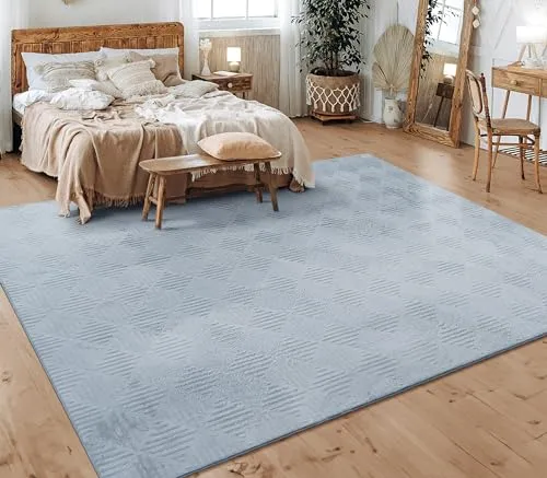 Paco Home Teppich Wohnzimmer Schlafzimmer Kurzflor Skandinavisches Boho Muster Geometrisch Rauten Motiv Einfarbig Weich Modern, Grösse:60x100 cm, Farbe:Grau