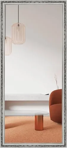 nielsen HOME Wandspiegel, 70 x 170 cm, Holz, Silber Glanz, Ganzkörperspiegel für alle Wohnbereiche, Hoch- & Querformat, anpassbare Aufhänger, Francesca